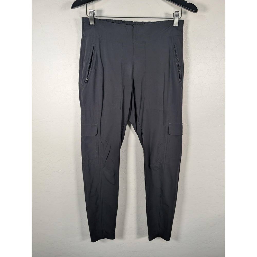 Athleta Pants Womens 4 Black Jogger Cargo Stretch Zip Pockets Pull On Athletic